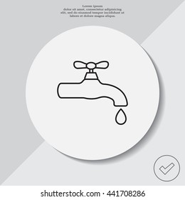 Water tap vector line icon