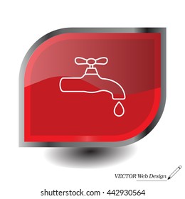 Water tap vector line icon