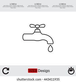 Water tap vector line icon