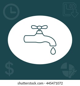 Water tap vector line icon