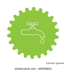 Water tap vector line icon