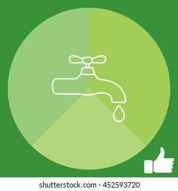 Water tap vector line icon