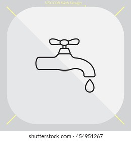 Water tap vector line icon