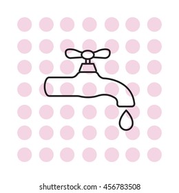 Water tap vector line icon