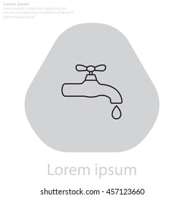 Water tap vector line icon
