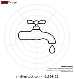 Water tap vector line icon