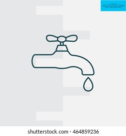Water tap vector line icon