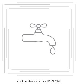 Water tap vector line icon