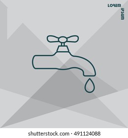 Water tap vector line icon
