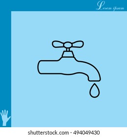 Water tap vector line icon