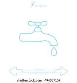 Water tap vector line icon