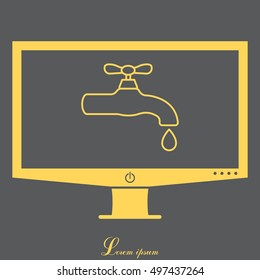 Water tap vector line icon