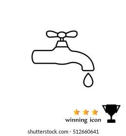 Water tap vector line icon