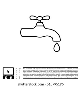 Water tap vector line icon