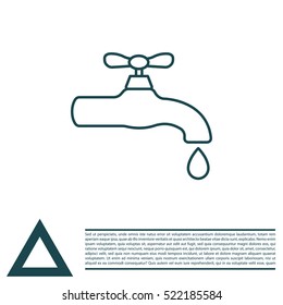 Water tap vector line icon