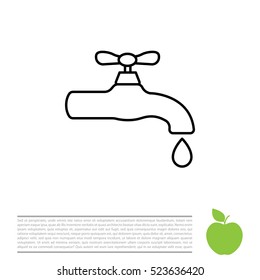 Water tap vector line icon