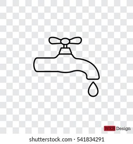 Water tap vector line icon