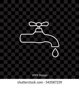 Water tap vector line icon