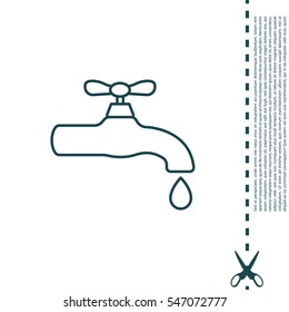 Water tap vector line icon