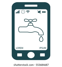 Water tap vector line icon