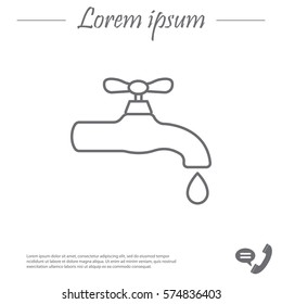 Water tap vector line icon