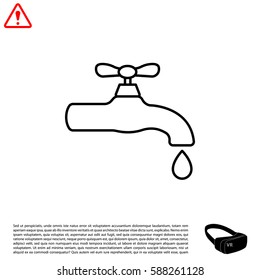 Water tap vector line icon