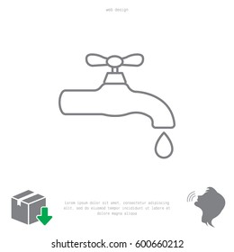 Water tap vector line icon