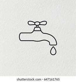 Water tap vector line icon