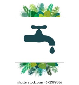 Water tap vector line icon
