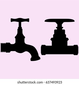 water tap vector silhouette isolated