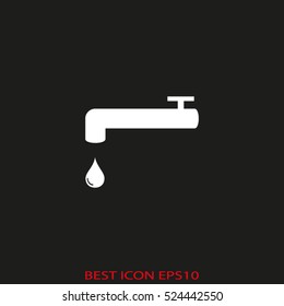 water, tap, wash, vector icon, eps10