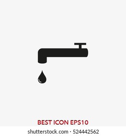 water, tap, wash, vector icon, eps10