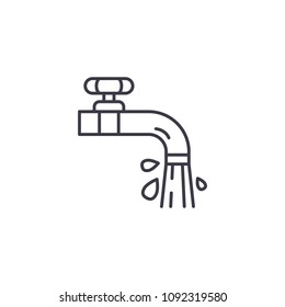 Water taps linear icon concept. Water taps line vector sign, symbol, illustration.