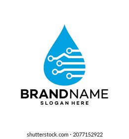 Water Tech Icon Logo Design Template Illustration Vector