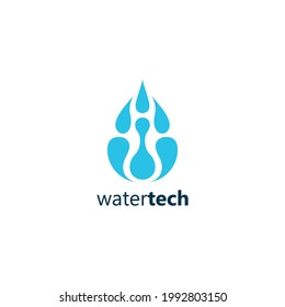 Water Tech logo simple and modern design