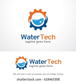 Water Tech Logo Template Design Vector, Emblem, Design Concept, Creative Symbol, Icon