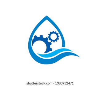 Water Tech Logo Template, Icon, Symbol