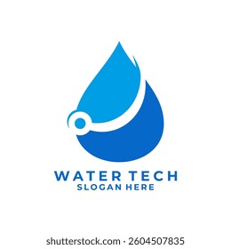 Water Tech Network logo design vector template