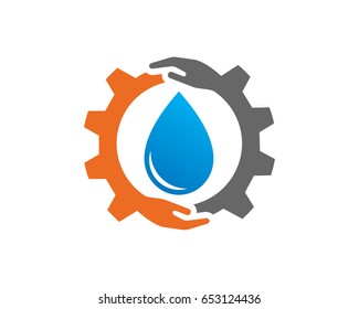 Water Technology Care Logo Template Design Vector, Emblem, Design Concept, Creative Symbol, Icon