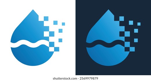 water technology data technology logo vector abstract
