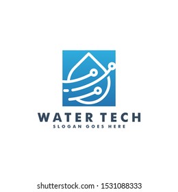 Water Technology logo design, pure tech icon vector