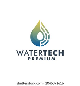 Water technology logo design  template vector