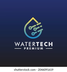Water technology logo design  template vector