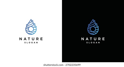 Water technology logo design template. Digital technology water logo design inspiration	