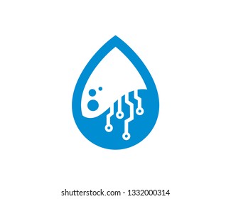 Water Technology Logo Template, Icon, Symbol - Vector