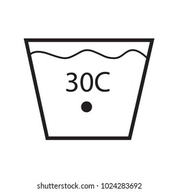 water temperature 30 celcius icon outline