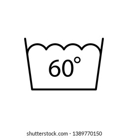 Water temperature 60 line icon. Symbol, logo illustration