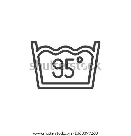 Water temperature 95 degree vector icon. filled flat sign for mobile concept and web design. Wash machine sign glyph icon. Laundry symbol, logo illustration. Pixel perfect vector graphics