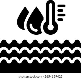 Water Temperature Icon Glyph Vector Illustration