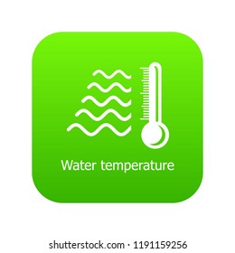 Water temperature icon green vector isolated on white background